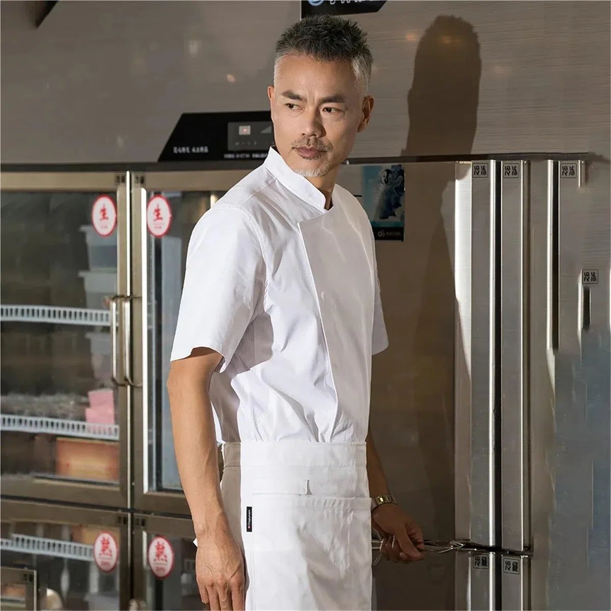 Uniforme de chef Chaqueta de manga corta for chef, uniforme transpirable for cocina, restaurante, hotel, barbería, camarero, camisa trabajo unisex para chefs