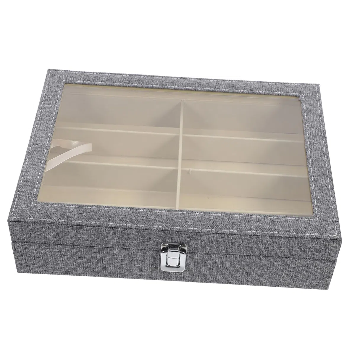 Organizador de Gafas y Lentes con Compartimentos Caja Expositora Transparente Gafas de Sol y Accesorios Almacenamiento Práctico