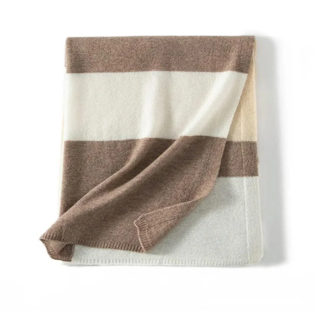 Bufanda Tipo Chal Lana y Cachemir a Rayas para otoño e Invierno, Bufandas Grandes de Cachemir para Mujer, Chal Exterior Ligero y Fino