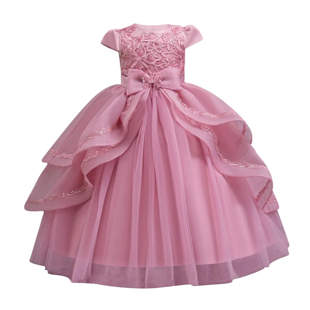 Generisch Vestido de fiesta para niña con lentejuelas y bordados, vestido de fiesta para niños