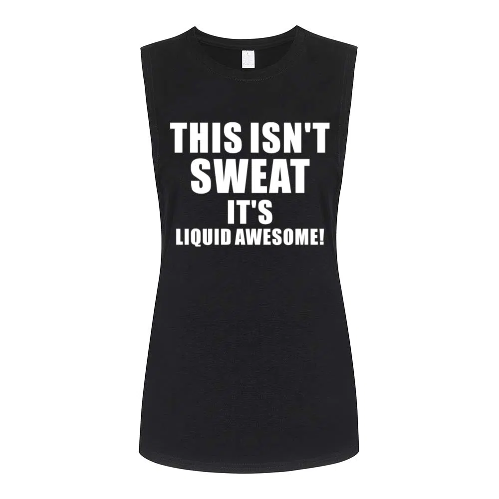 FANNOO Camisetas sin mangas para mujer, con texto divertido para entrenamiento, entrenamiento, espalda cruzada, camisetas sin mangas