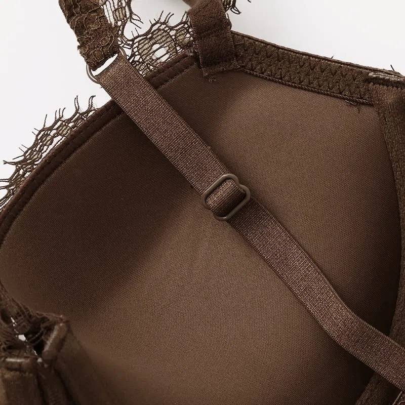 Conjunto de sujetador de mujer Push Up Strappy acolchado Copa Volantes Tirantes Conjunto de lencería con aros Conjunto de sujetador para mujer (Color: A, Tamaño: 80A)