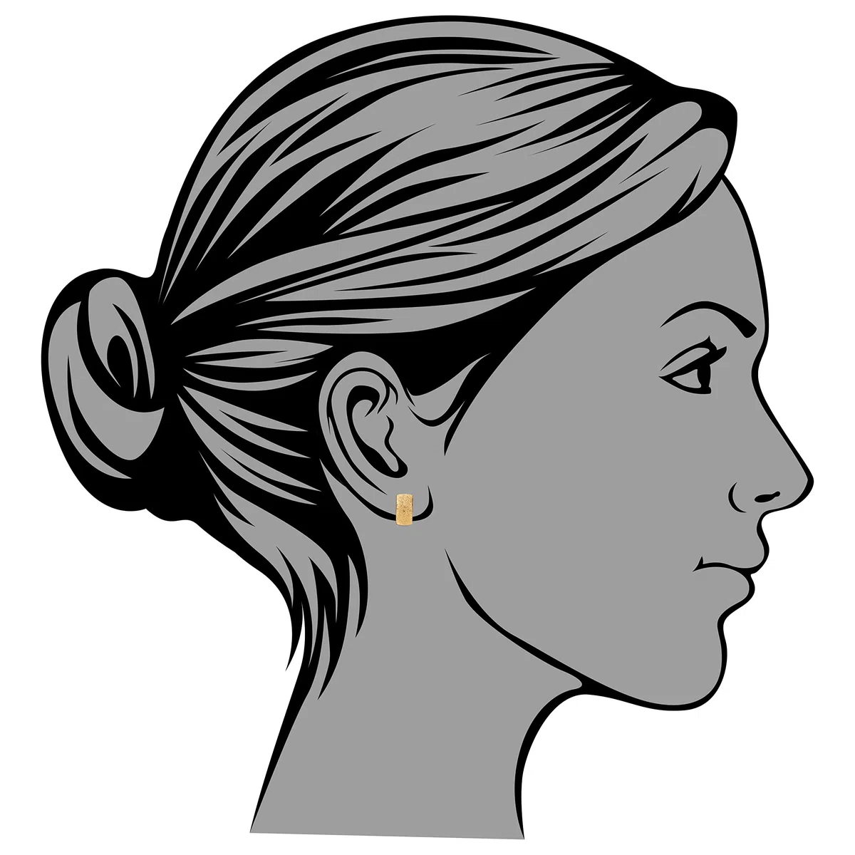 PRINS JEWELS Pendientes de aro de oro amarillo mate de 14 quilates 585 – EP7-01-1