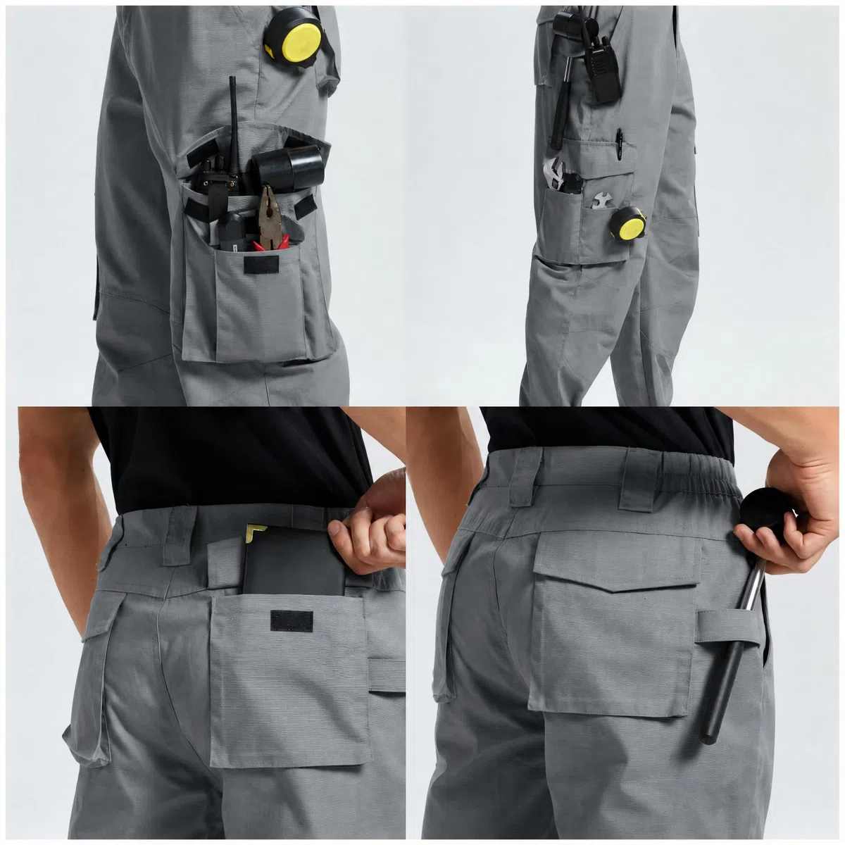 ZITY Pantalones Cargo Hombre Tácticos Ripstop Multibolsillos, Pantalones de Trabajo Outdoor Resistentes para Trekking y Senderismo