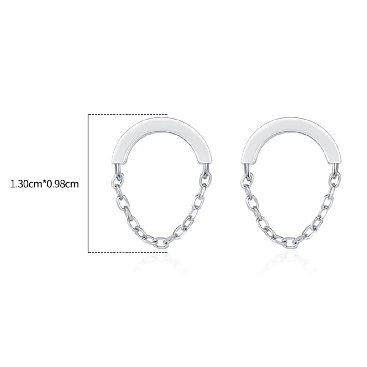 Pendientes colgantes para mujer, aretes colgantes de aro con cadena en U para mujer, color dorado