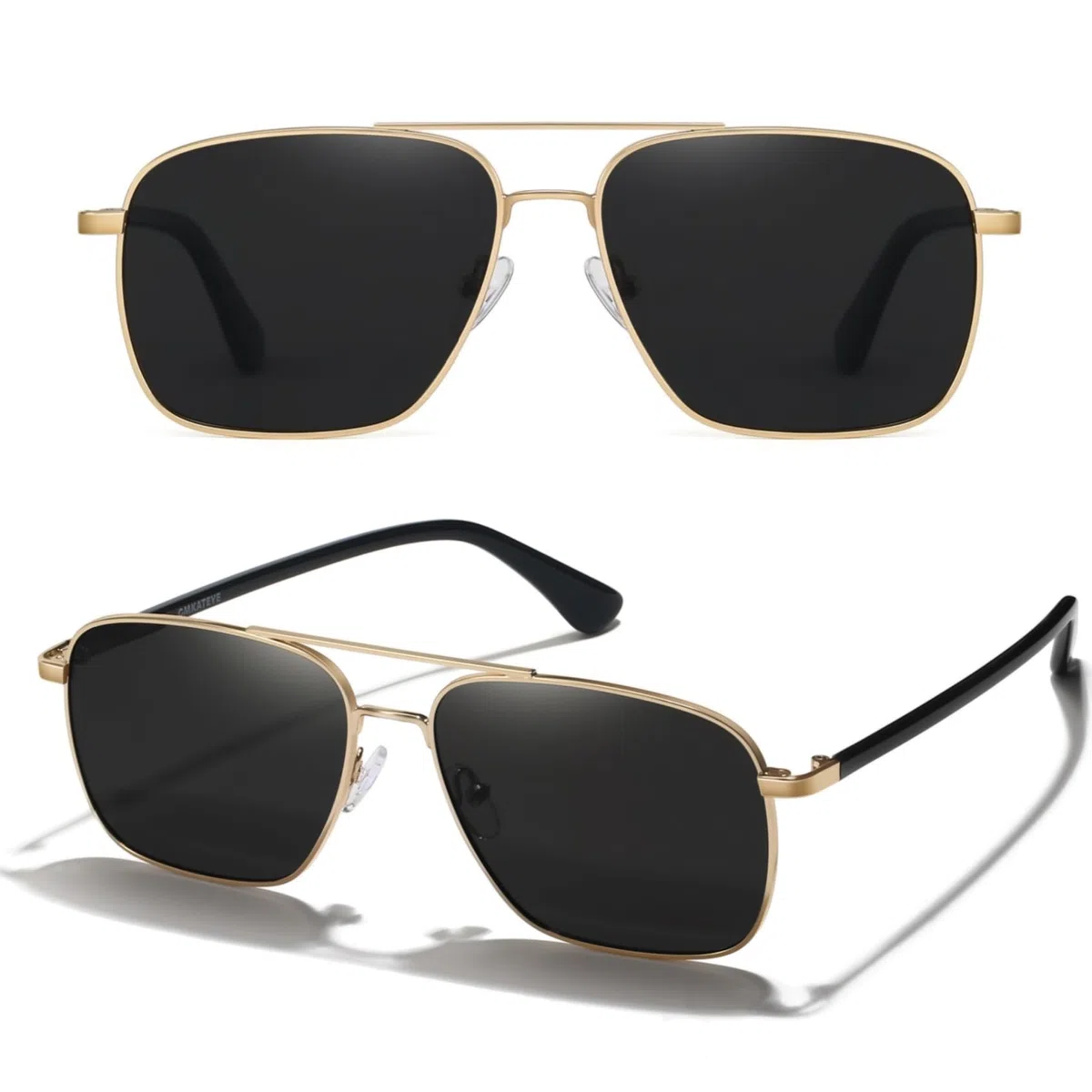 Lentes de sol polarizados de aviador para hombres y mujeres, protección UV400, retro, cuadrados, frescos, gafas de sol