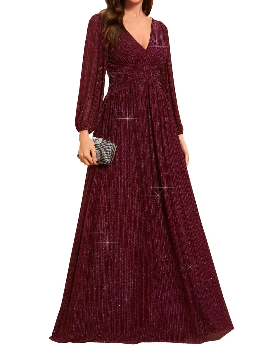 Ever-Pretty Vestido de Noche Corte Imperio Cuello en V Manga Globo Vestido Invitados Boda EE01961-P