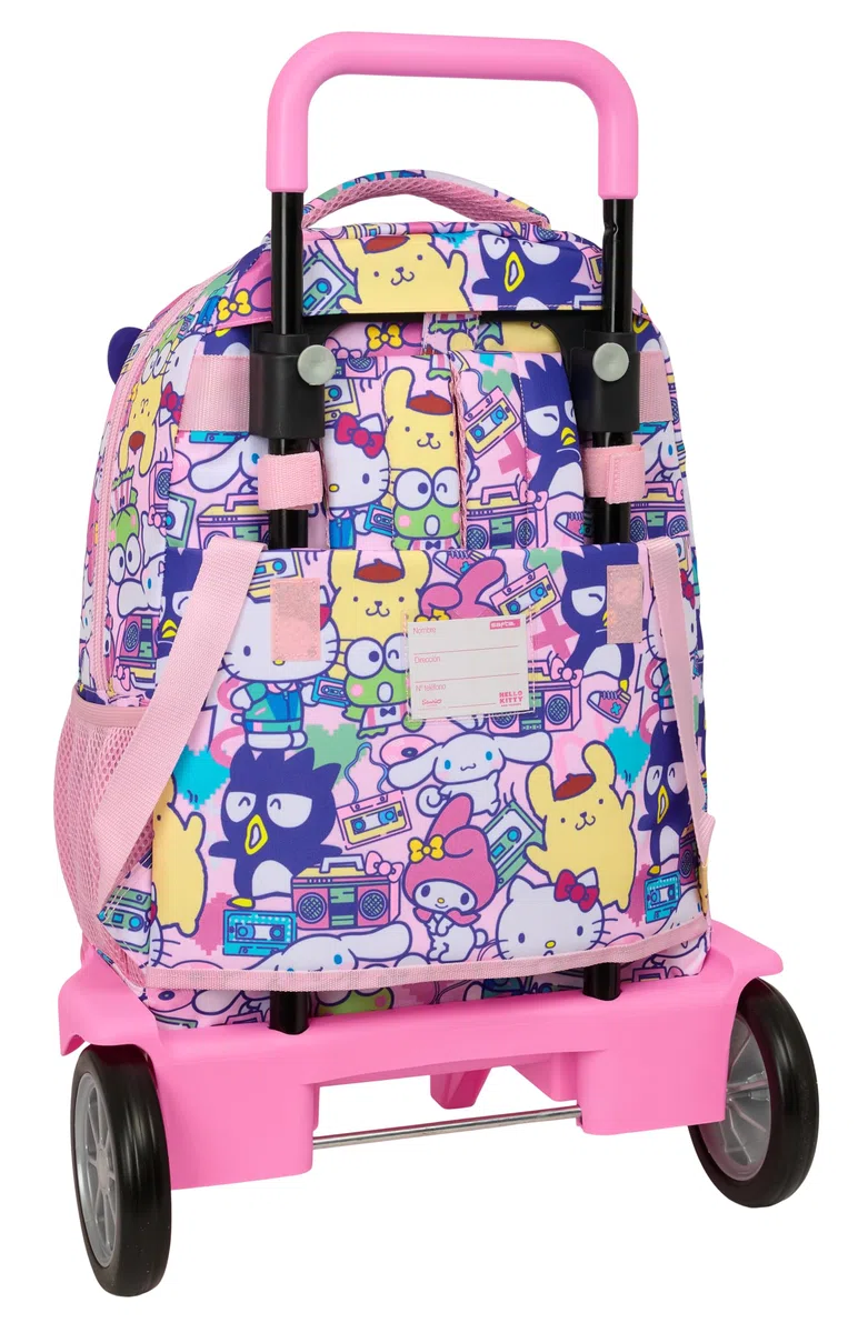 HELLO KITTY & FRIENDS - Mochila Grande con Ruedas, Compact Evolución, Extraíble, Ideal para Niños de Diferentes Edades, Cómoda y Versátil, Calidad y Resistencia, 33x22x45 cm
