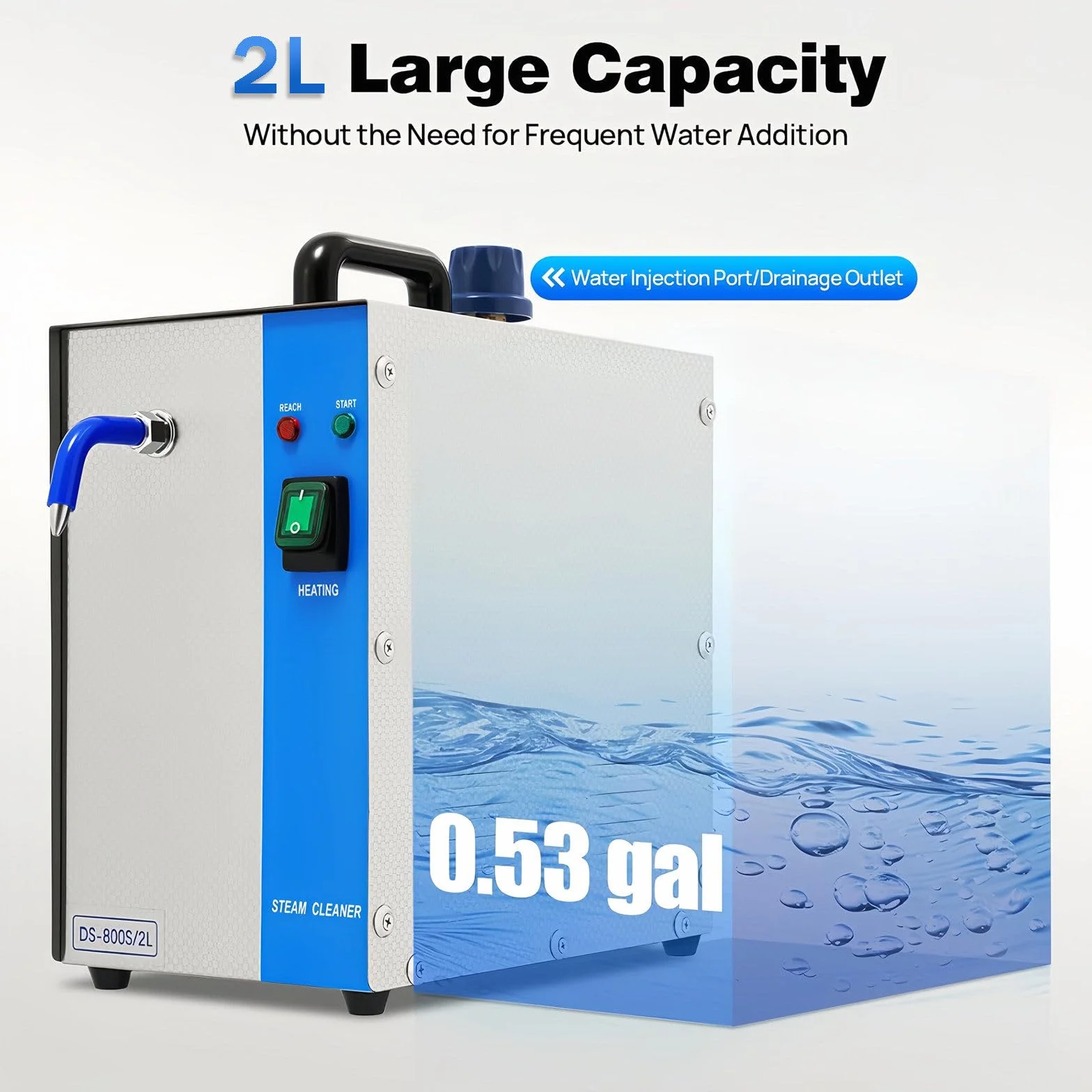 Limpiador de para Joyas Maquina 2L Oro Plata Acero Inoxidable Equipo Lavado Gemas para Limpieza Diamante 1300W Profesional Laboratorio Estudio