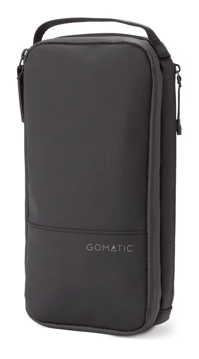 Gomatic Neceser de Aseo Pequeño – Bolsa Impermeable Compacta para Maquillaje o Afeitado – Perfil Delgado, Asa Colgante – Ideal para Viaje, Gimnasio & Uso Diario – Negra