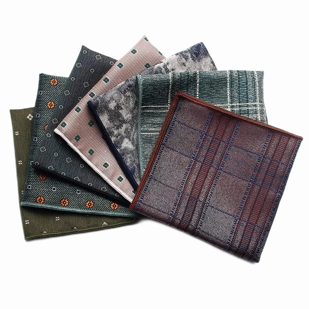 pañuelo de bolsillo toalla ， Pañuelo de bolsillo for hombre, 25 x 98 cm, a cuadros, estilo pañuelo de pecho
