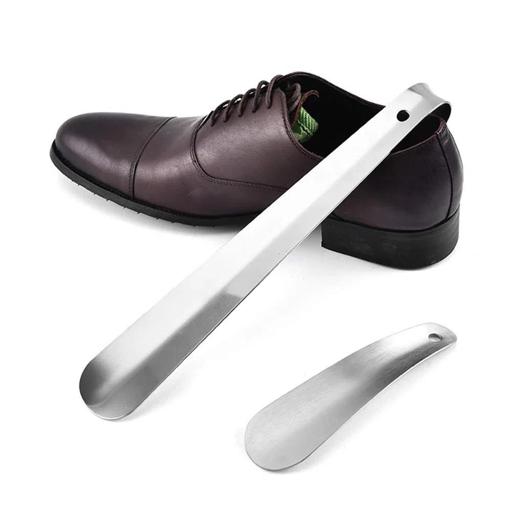 Juego de 5 calzadores de acero inoxidable con mango largo para hombre, mujer y niños, bomba extractora de zapatillas, 58 cm