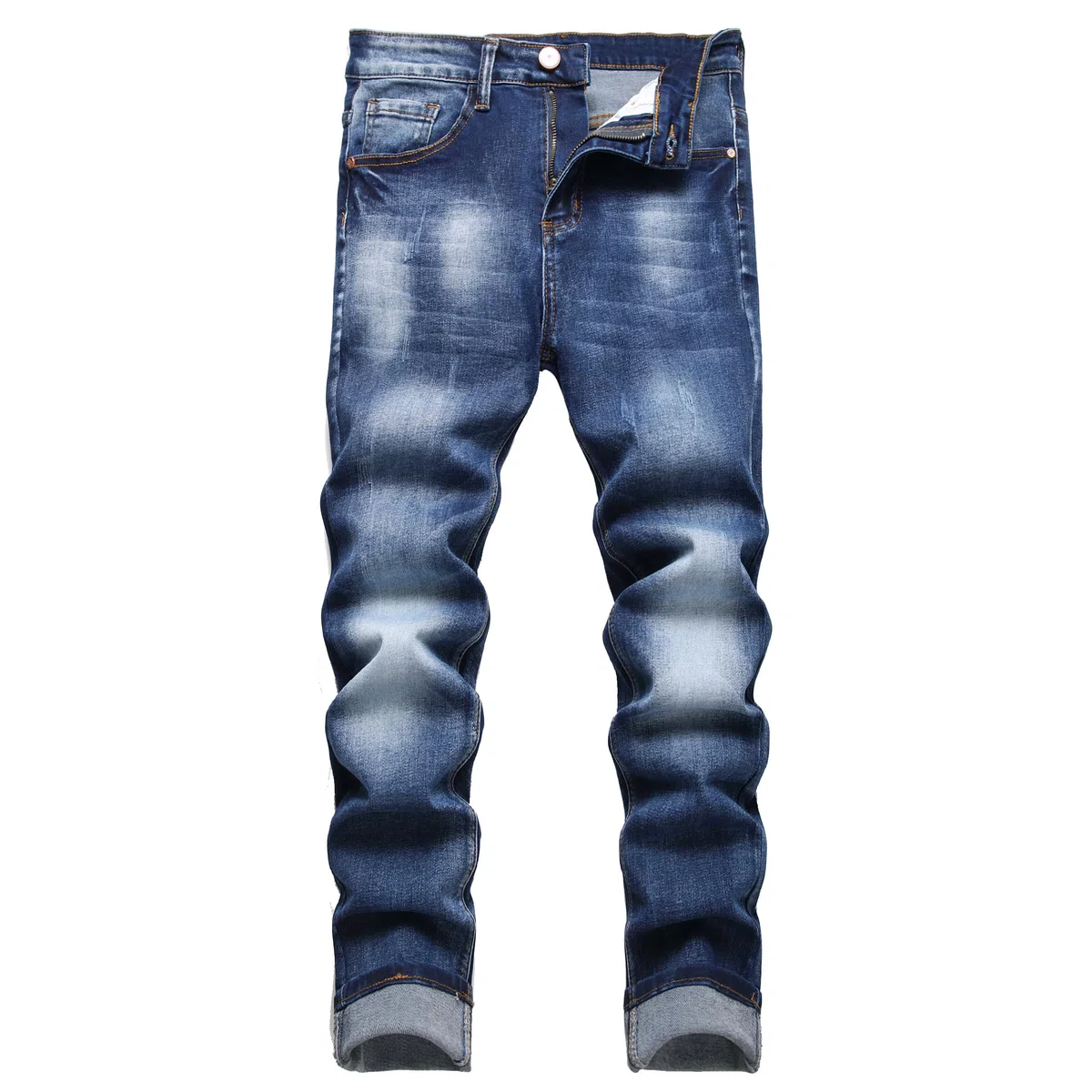 Pantalones vaqueros ajustados para hombre, ajustados, ajustados, ajustados, ajustados, ajustados, de cintura flexible, pantalones vaqueros informales, de diseño ajustado, pantalones vaqueros, F#azul 2