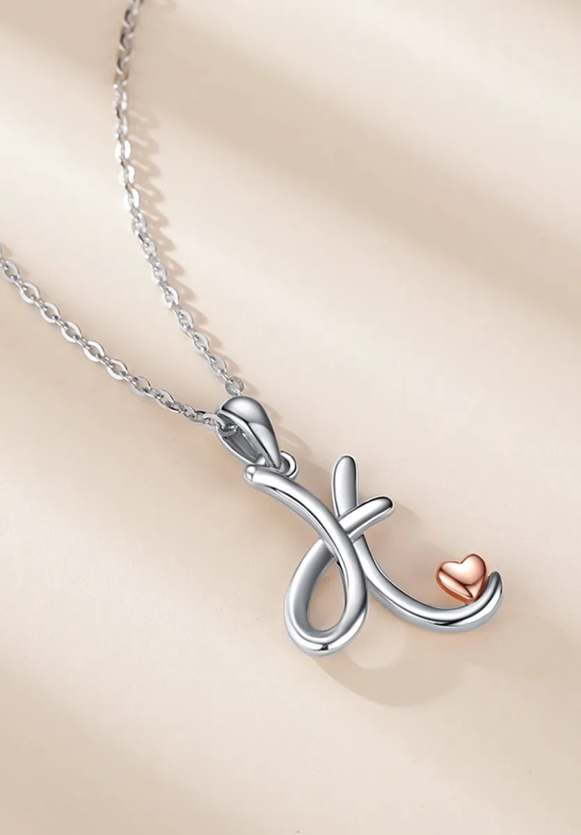 CELESTIA Mujer Collar Letras con Colgantes Inicial Nombre de Plata de Ley 925 Oro Rosa Joyas Personalizado Regalos para Hija Hermana Mujeres Joven Cumpleaños Navidad