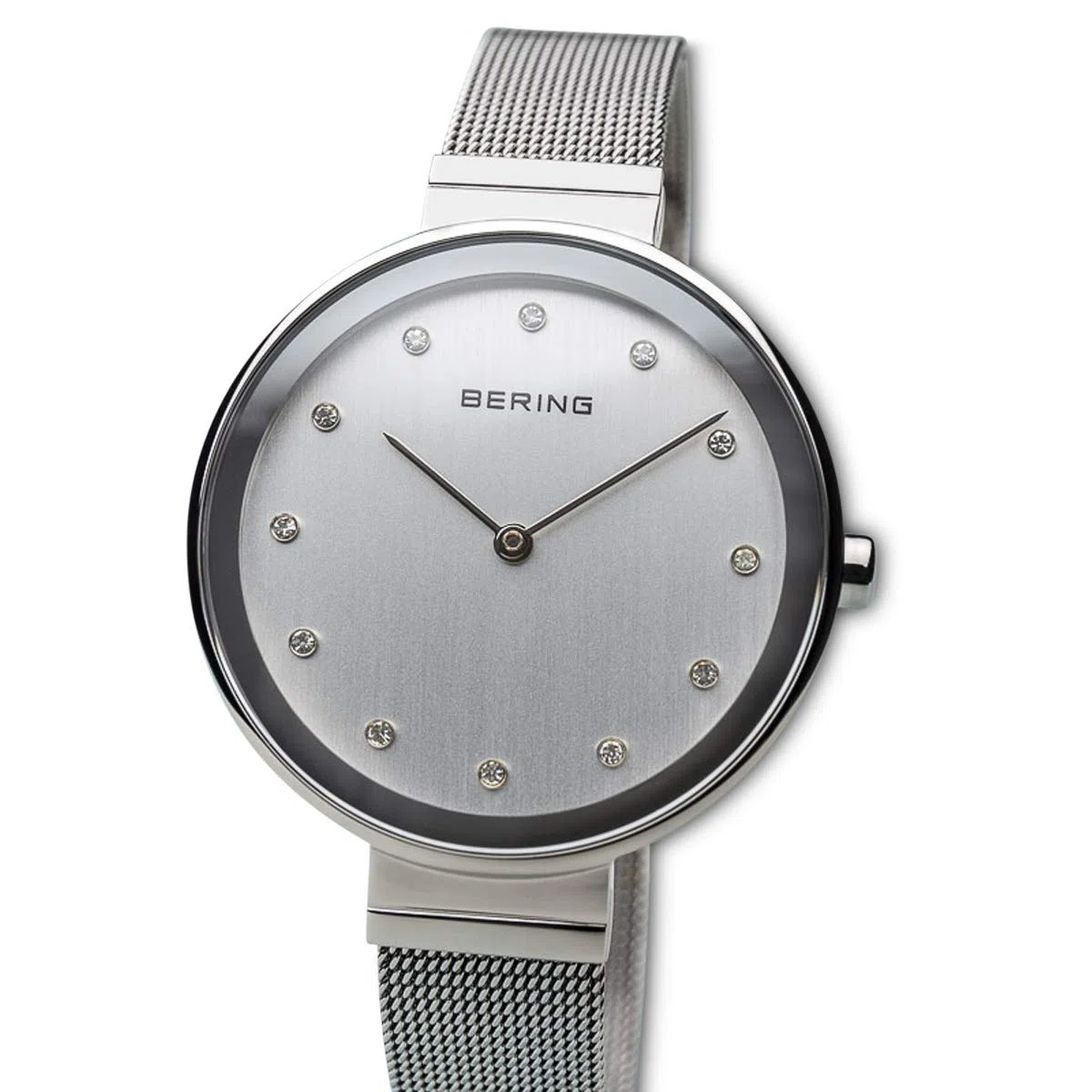 Bering 12034 Reloj de Cuarzo para Mujer con Caja de Acero Inoxidable de 34 mm y Esfera, Correa milanesa, Cristal de Zafiro y Resistencia al Agua de 3 ATM
