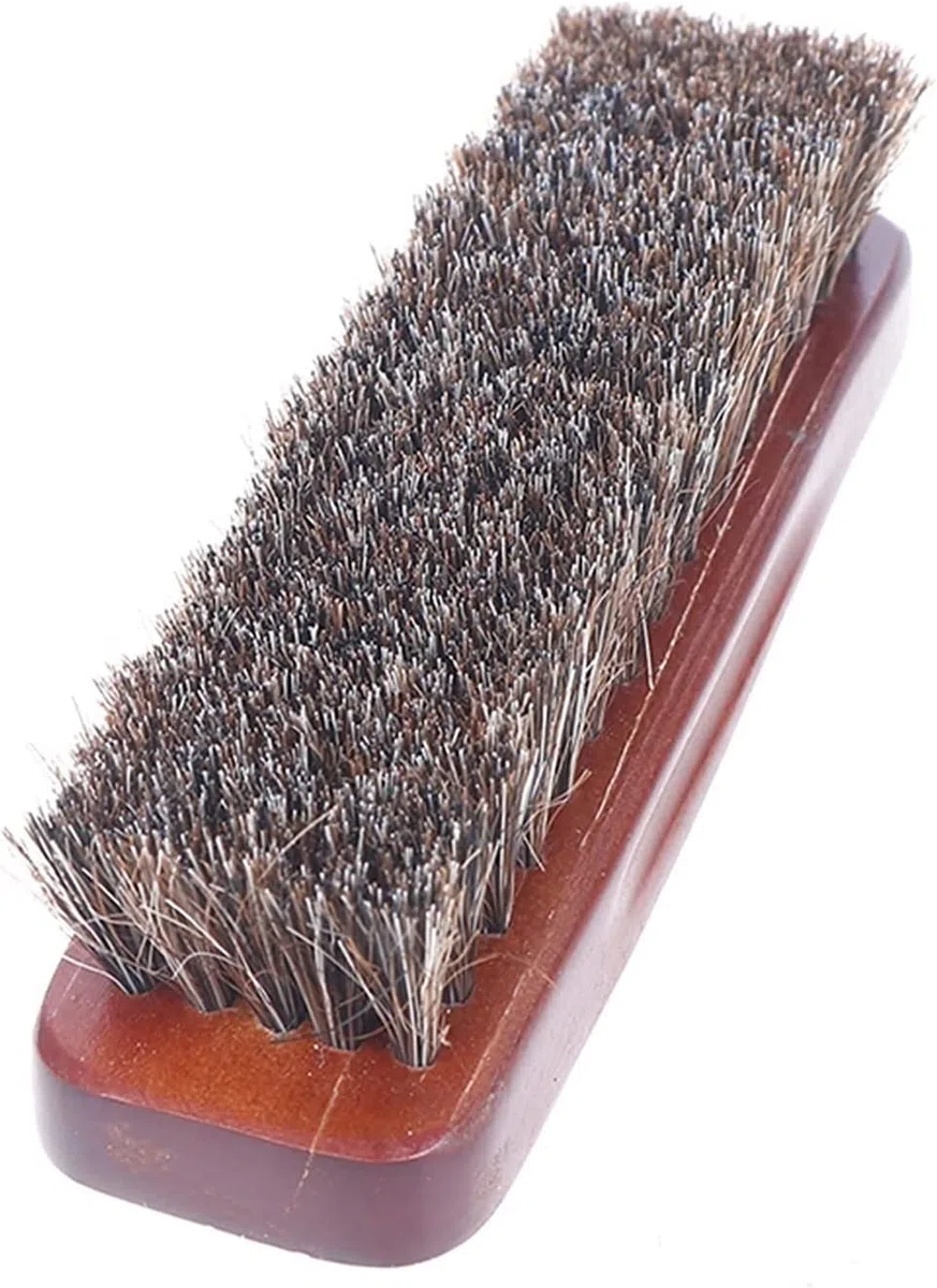 Cepillos for zapatos for el hogar, cerdas de madera natural, cepillo for zapatos de pelo de caballo, cepillo for pulir botas de cuero, limpiador de zapatos, cepillo for herramientas de baño(1