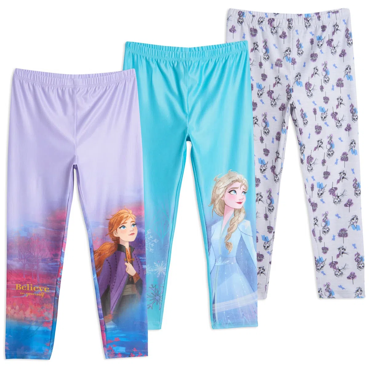 Disney Frozen Princess Anna Queen Elsa - Conjunto de 3 leggings