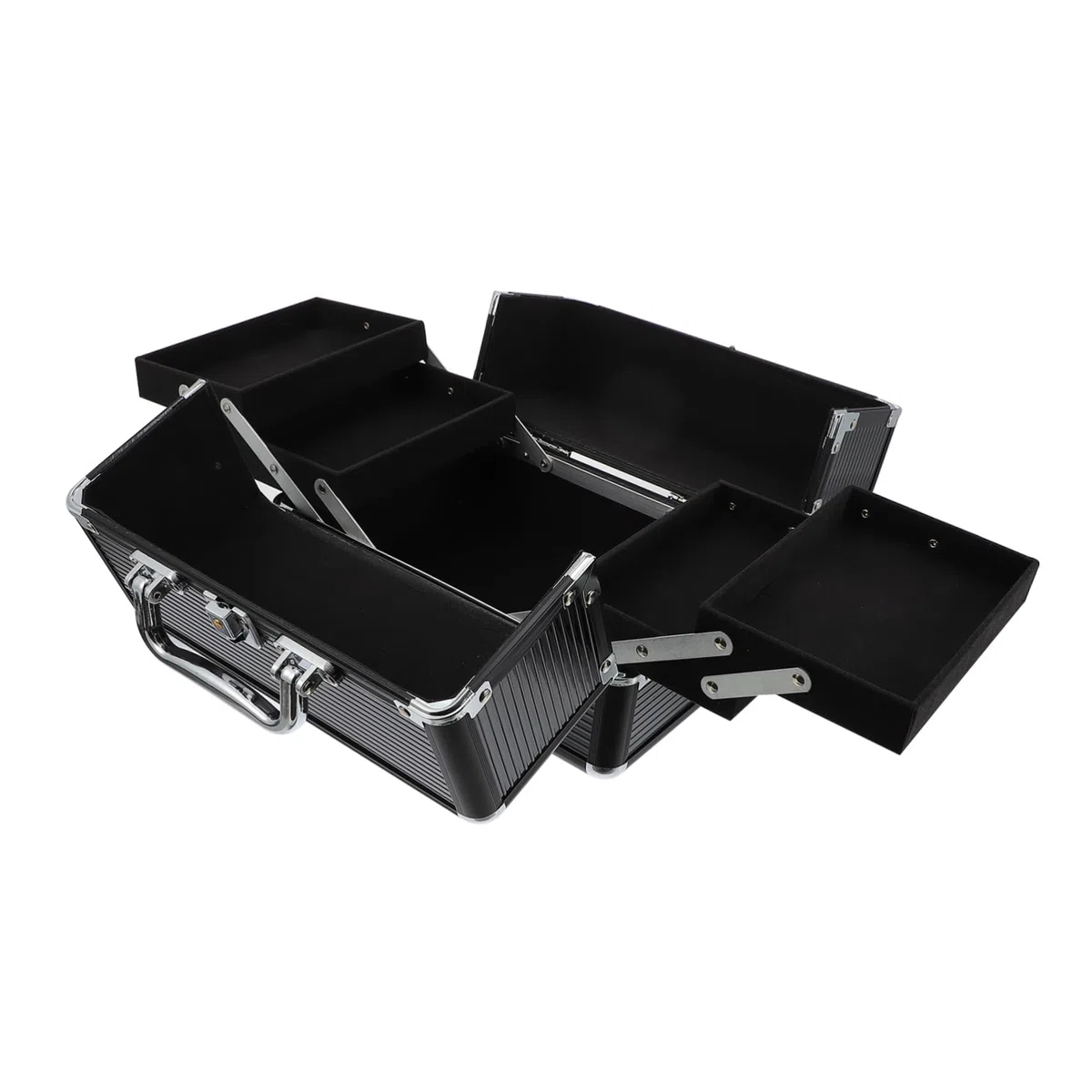 WOONEKY Caja de Almacenamiento de Cosméticos de Aleación de Aluminio Neceser Grande y Ligero para Uso Profesional en Fiestas y Viajes