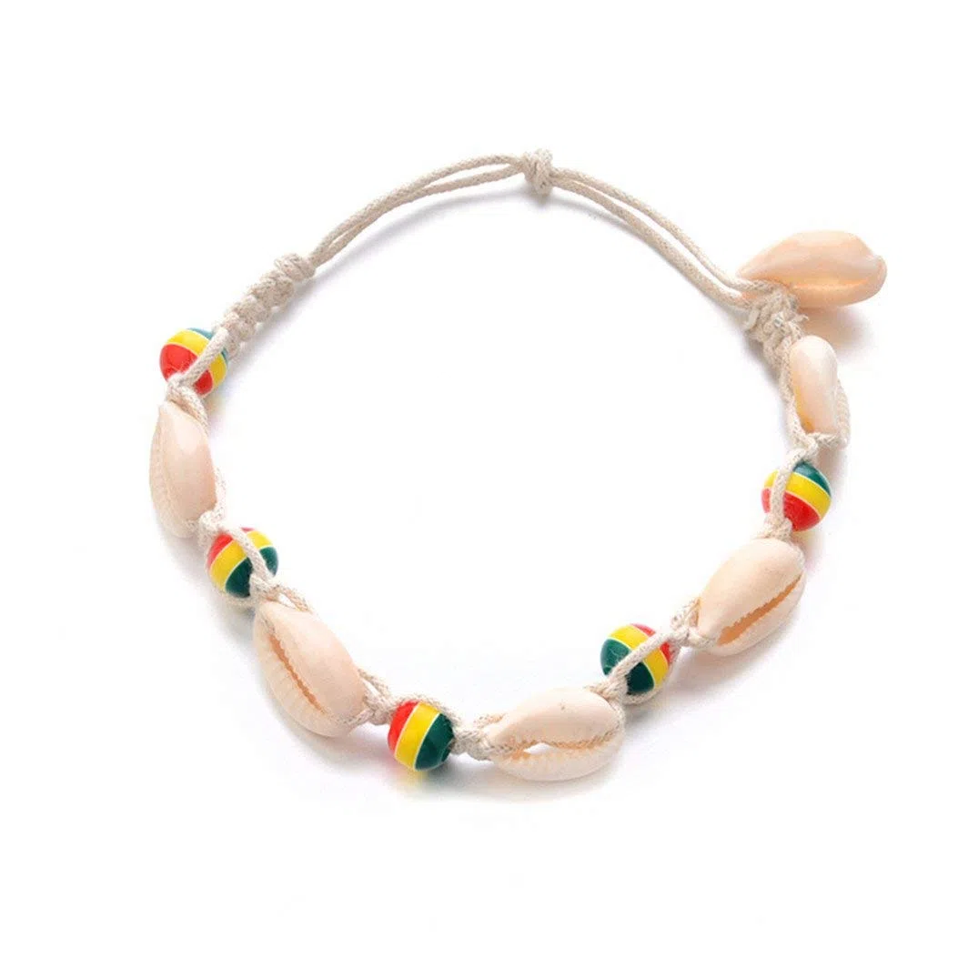 Tobillera Unisex, Tobillera de Concha, Pulsera de Tobillo, Accesorios Tejidos con Cuentas, joyería para pies Ajustable para Mujeres y niñas, rentable y