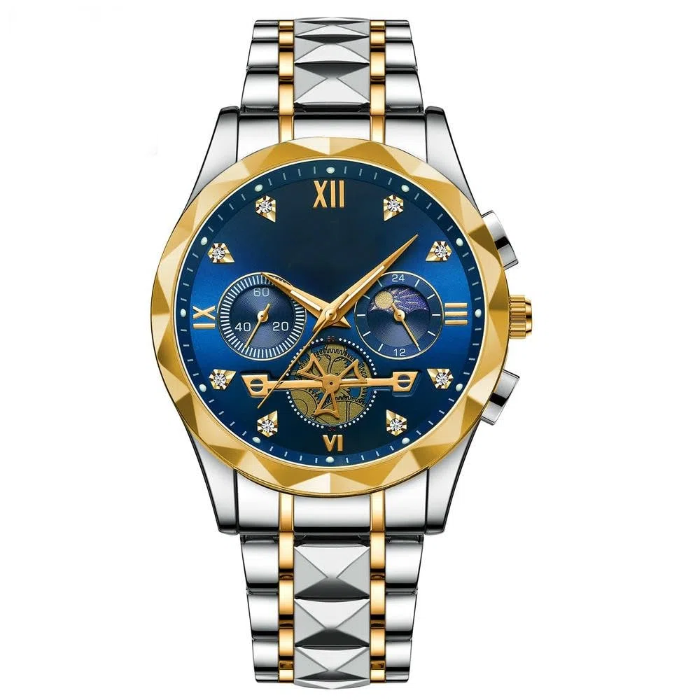 Reloj de Pulsera de Lujo ZBDZSW para Hombre, Resistente al Agua, Luminoso, cronógrafo, de Acero Inoxidable, de Cuarzo