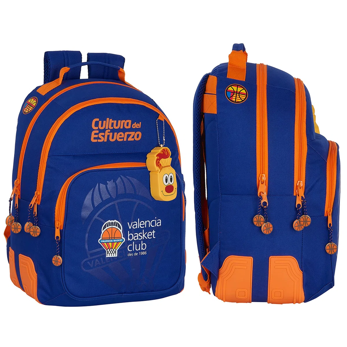 SAFTA | Pack 3 Piezas VALENCIA BASKET Mochila, Estuche y Neceser Diseño Único y Licencia Oficial VALENCIA BASKET