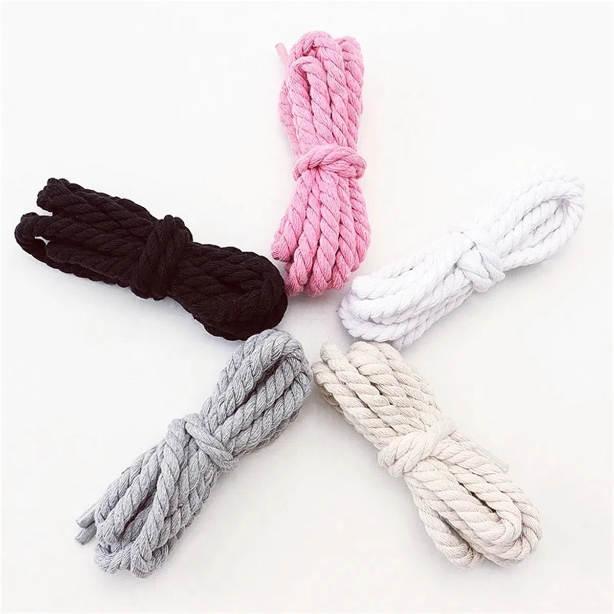 Cordones esponjosos 20 Pares Unisex engrosados ​​8 mm de diámetro Cordones de Cuerda de cáñamo de Tres Hilos for Zapatos Casuales