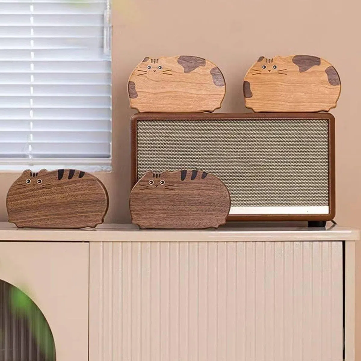 rockible Joyero de Madera Gato Caja Estuche Alhajas Organizador Anillos Collares Estuche Pulseras Interior Forrado en Terciopelo Que Protege Adecuado para, Nogal Negro