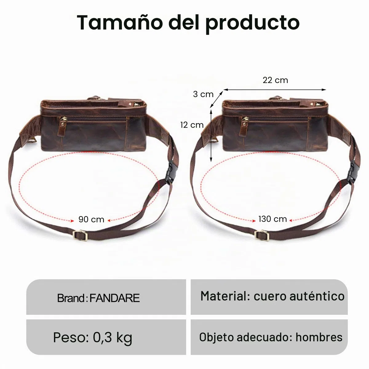 FANDARE Retro Riñonera Hombre Bolso Hombro Bolsa de Pecho Cuero Bolsa Cruzada Bandolera Impermeable Bolsos Bandolera para Hombres Excursionismo Senderismo Escolar Viaje Crossbody BagMarrón B