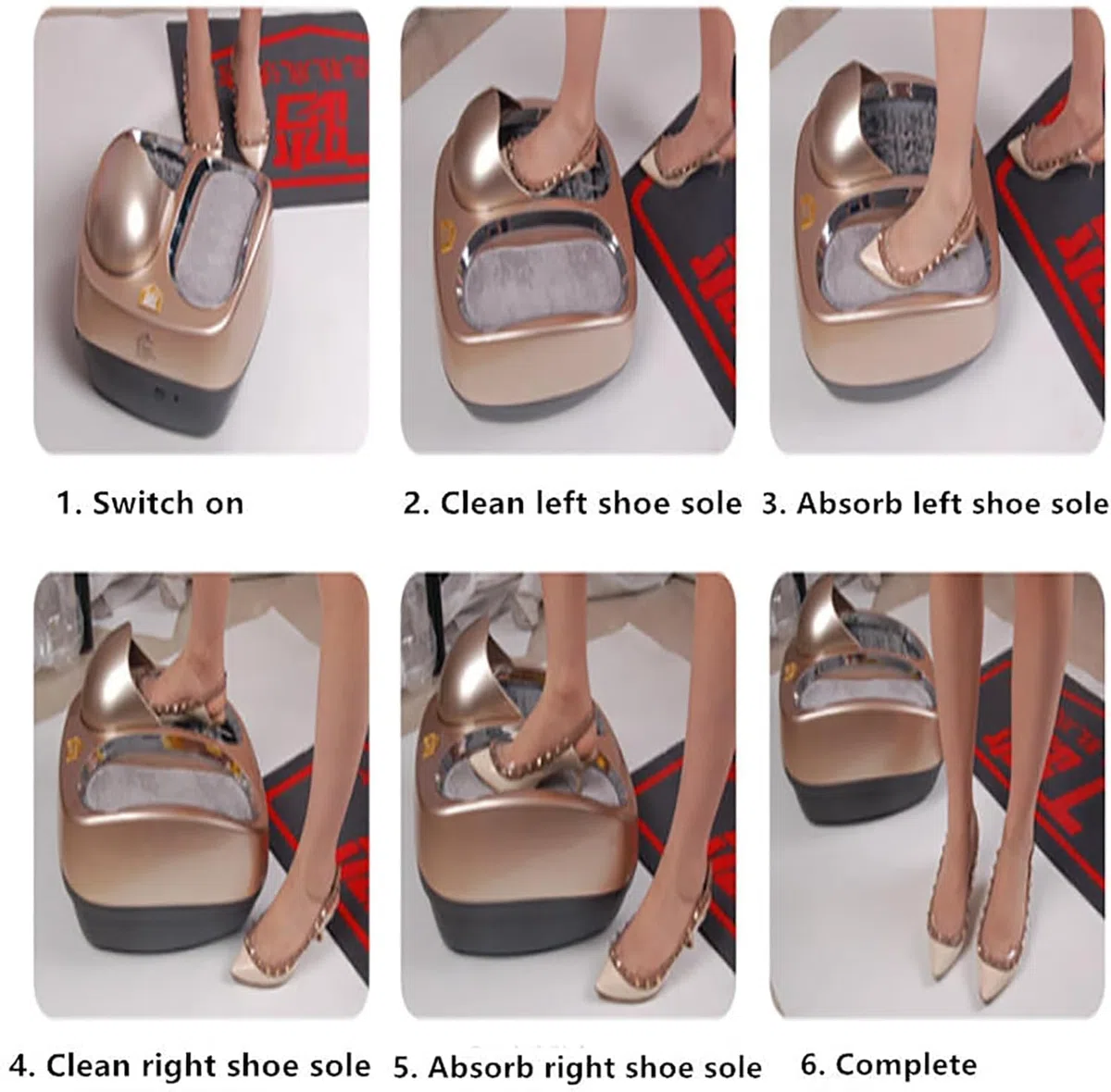 Máquina automática de limpieza y pulido de suelas de zapatos con interruptor de sensor inteligente, no necesita cubiertas de zapatos, para hoteles, edificios comerciales, bancos