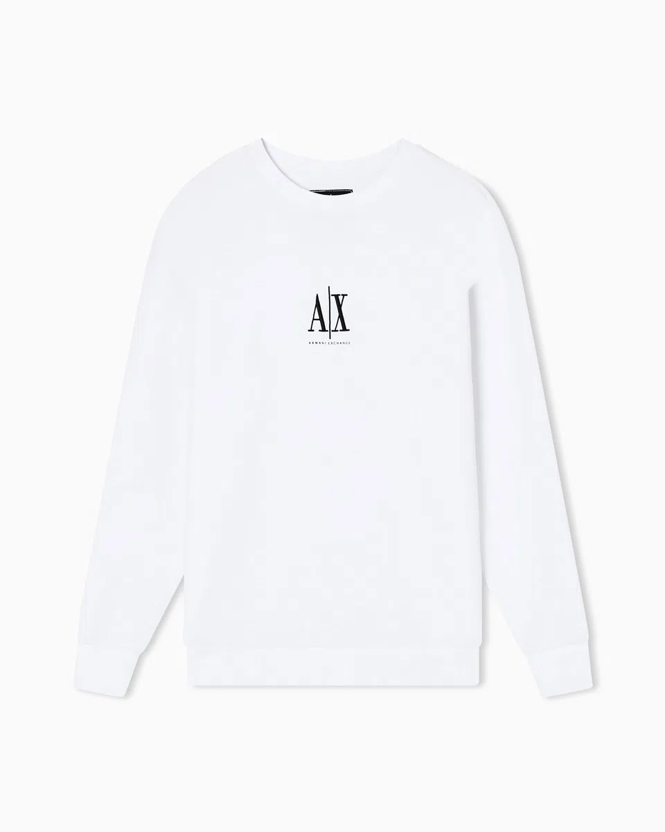 Armani Exchange Icon Project, Embroidered Logo, Crewneck Sudadera Mujer (Pack de 1)