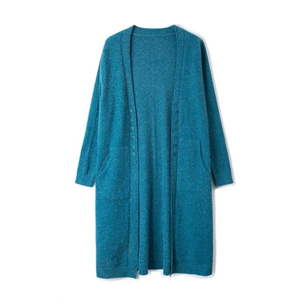 Cardigans Largos Para Mujer,Cárdigans De Punto Con Frente Abierto De Manga Larga Para Mujer Con Botones Y Cuello En V Abrigo Abrigo Prendas De Abrigo Elegante Otoño Invierno Cachemira Jersey De Pu