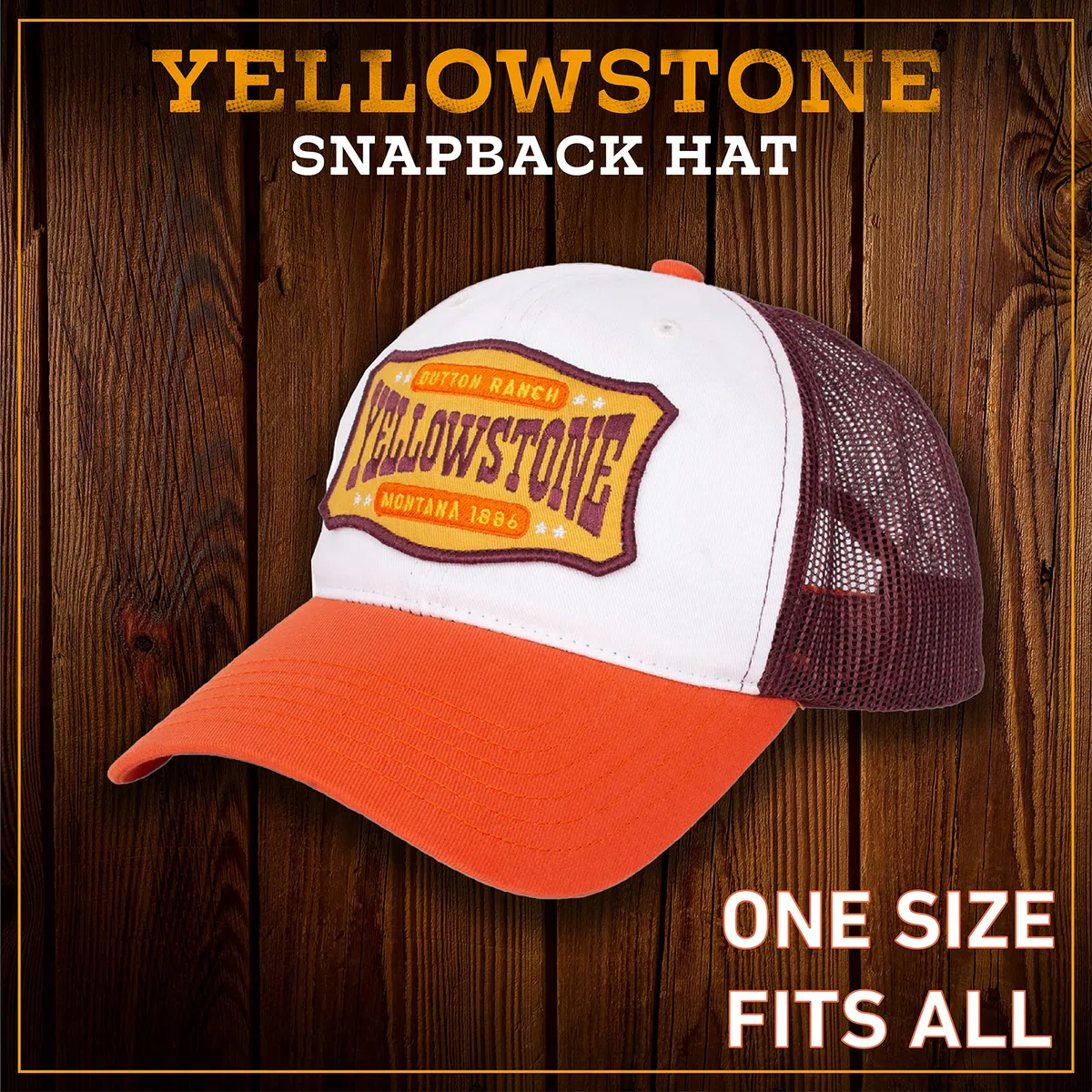 Concept One Yellowstone Trucker Hat, Mesh Adjustable Snapback Baseball Cap with Curved Brim - Gorra de béisbol Unisex Adulto