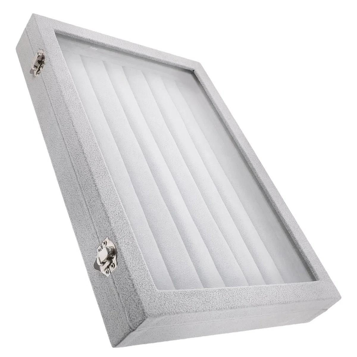 BESPORTBLE Caja de Almacenamiento de Anillos Transparente Apilable Bandejas para Joyas Organizador de Tapa para Exhibir Anillos de Boda Caja