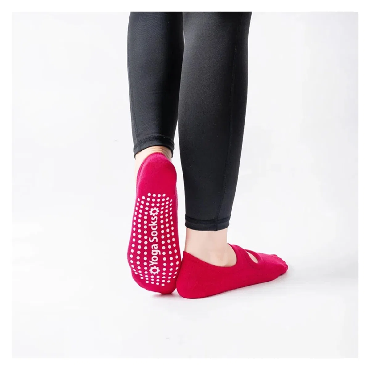 Calcetines Pilates Yoga Calcetines de Yoga transpirables for mujer, medias antideslizantes de silicona for Pilates, algodón, sin espalda, for Fitness, baile, Ballet, zapatillas deportivas(Light Green)