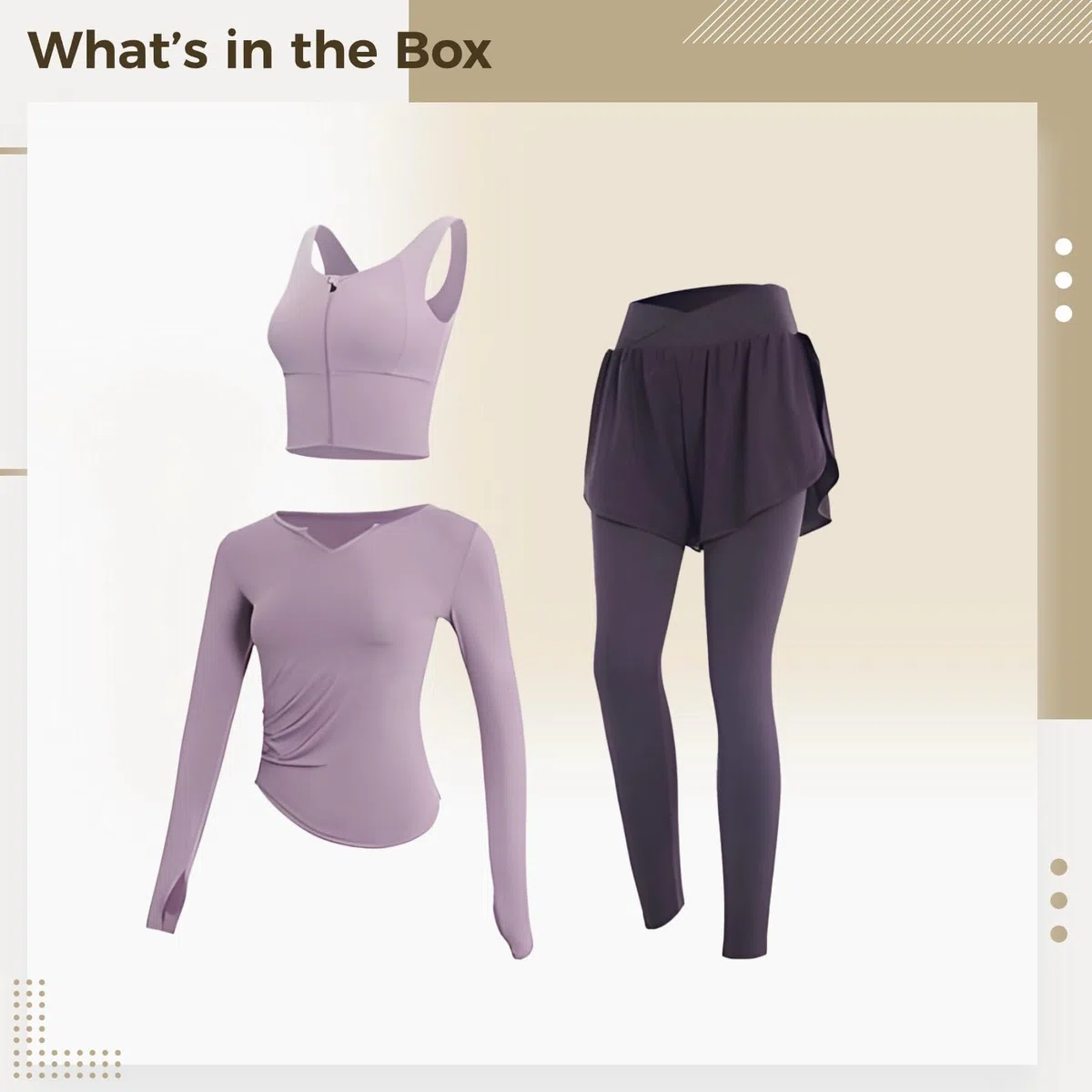 Activewear - Conjunto de 3 piezas para mujer, traje de yoga con tela transpirable y antibolitas, talla XXL para 135-150, cómodo y elegante