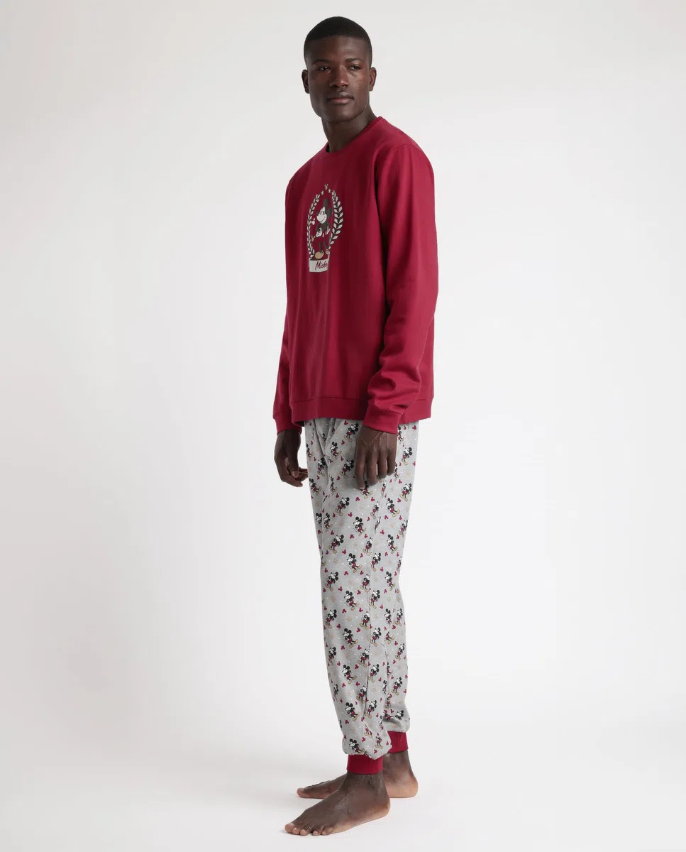 Disney Pijama Manga Larga King Mickey para Hombre