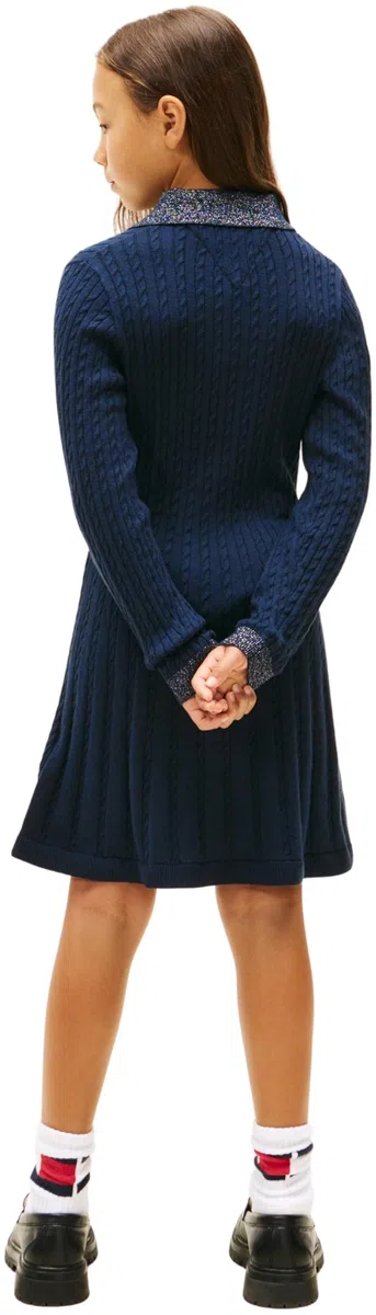 Tommy Hilfiger Mini Cable Sweater Dress Kg0kg08938 Vestido Tipo suéter Niñas