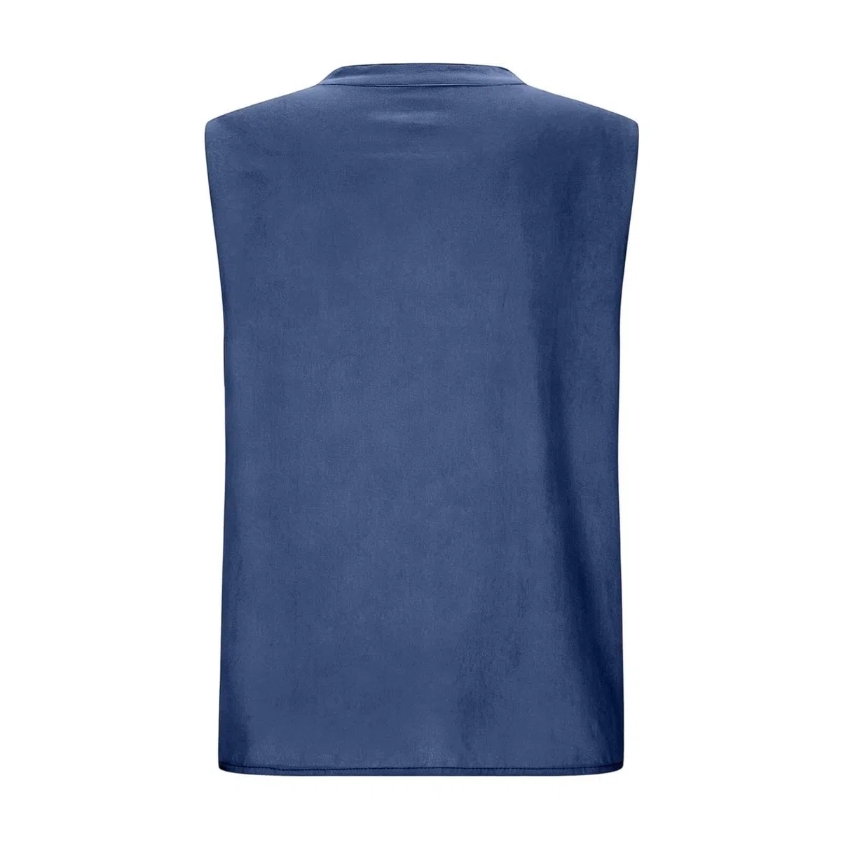 Top de verano para mujer, de lino, sin mangas, con cuello en V, ligero y aireado