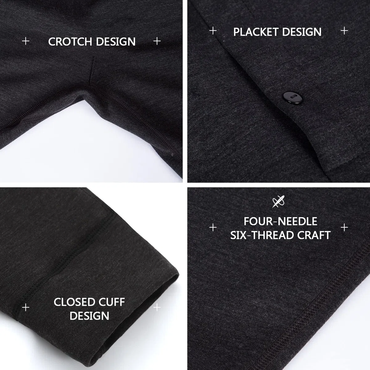 G&F Hombres Pantalones Térmicos para Ropa Interior Tres Capas Calzoncillos Largos Grueso Capa Base Leggings (Color : Black, Size : XL)