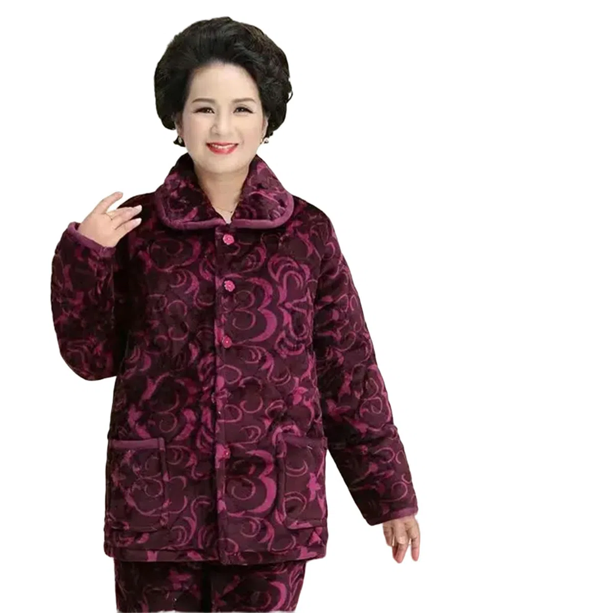 MdybF Camisón Mujer Ropa De Noche De Invierno para Mujeres Ropa De Sueño De Franela De Tres Capas