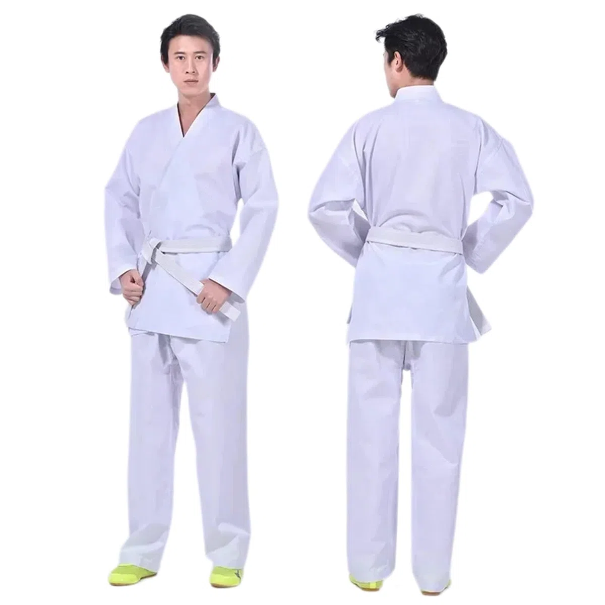 Uniforme de Judo Gi Karate for Adultos, Uniforme for Estudiantes, Artes Marciales con cinturón, Accesorios Blanco y Negro para Entrenamiento
