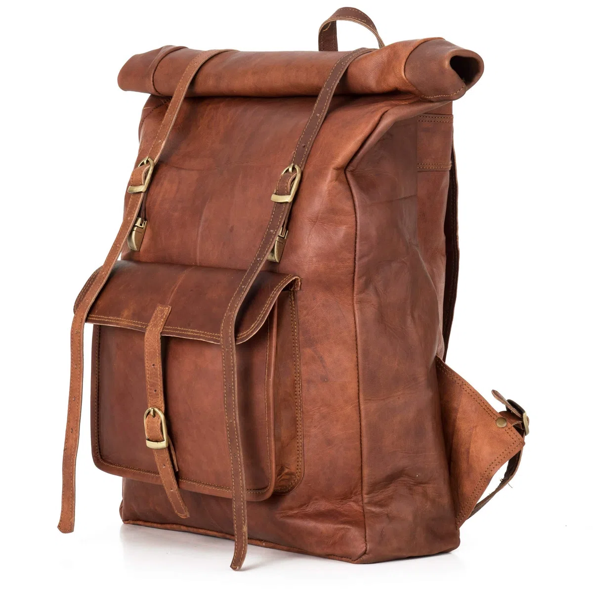 Berliner Bags Leeds Mochila de Piel Auténtica con Compartimento para Portátil y Diseño para Ciclistas, para Hombre y Mujer – Marrón