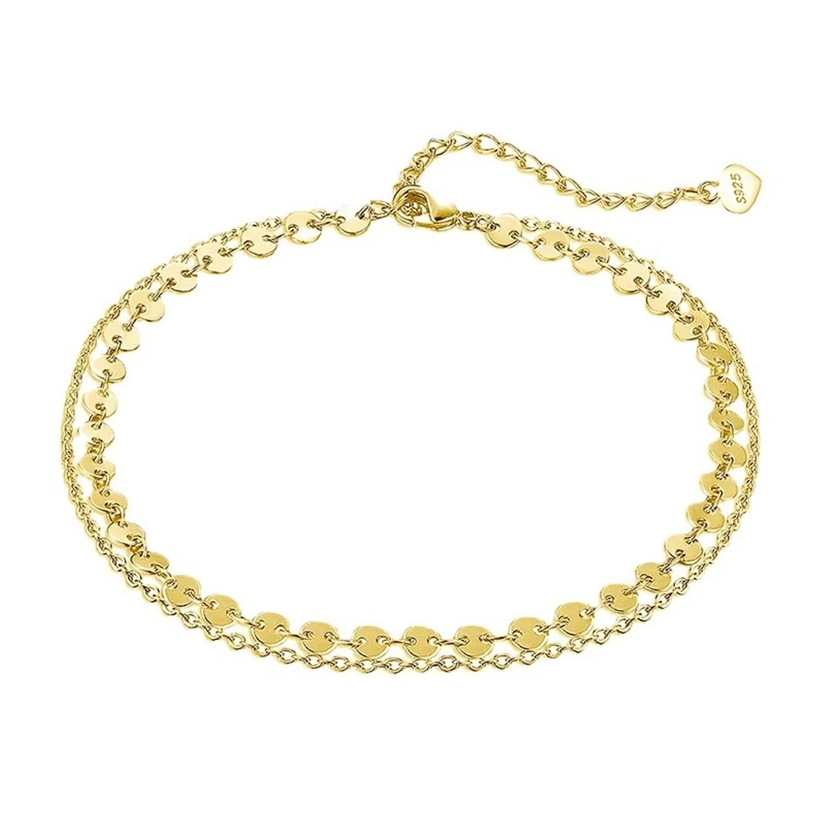 Tobillera mujer vacaciones, pulsera tobillera plata ley mujer, cadena 2 capas tobilleras lentejuelas mujer