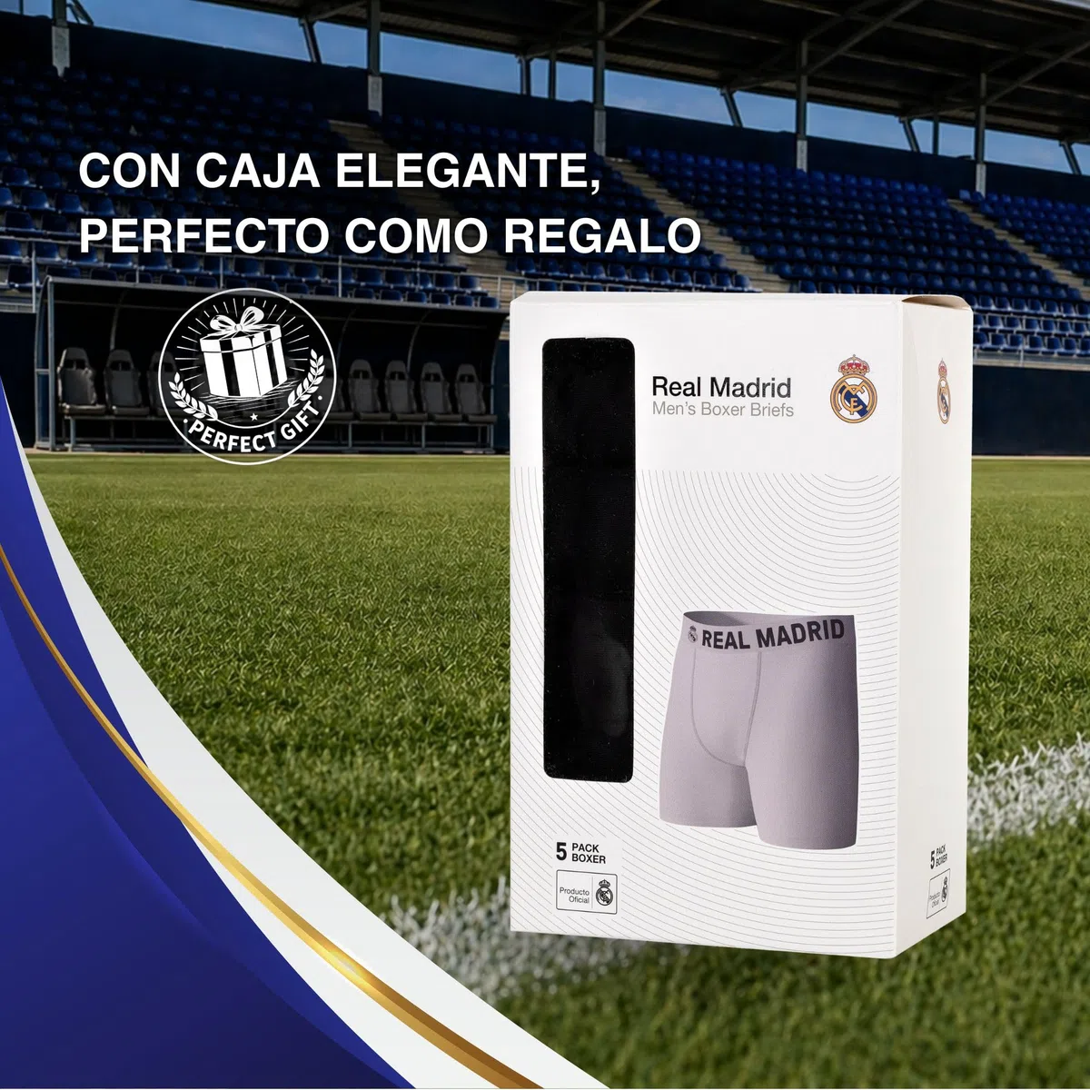 Real Madrid Bóxer Hombre, Pack 5