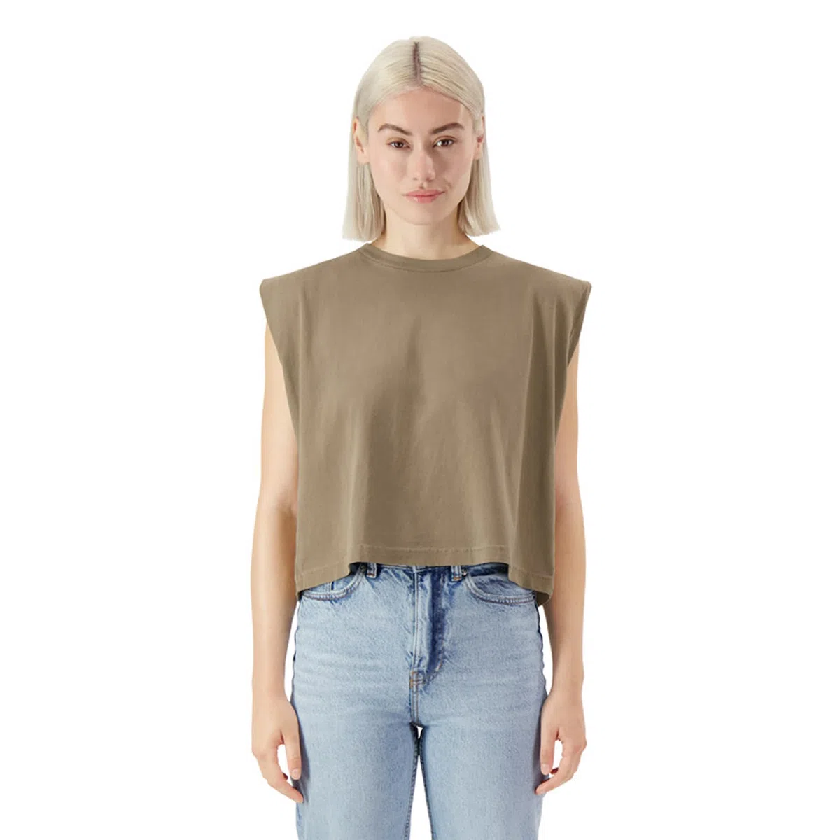 American Apparel Heavyweight Cotton, Boxy, Cropped, and Garment Dyed Muscle T-Shirt, Style G307gd, 2-Pack Casual Mujer (Pack de 2)