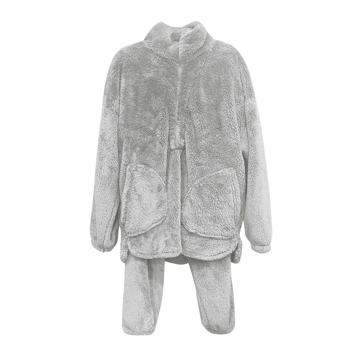 Pijama mujer mujer otoño e invierno franela pijama pijama traje cárdigan