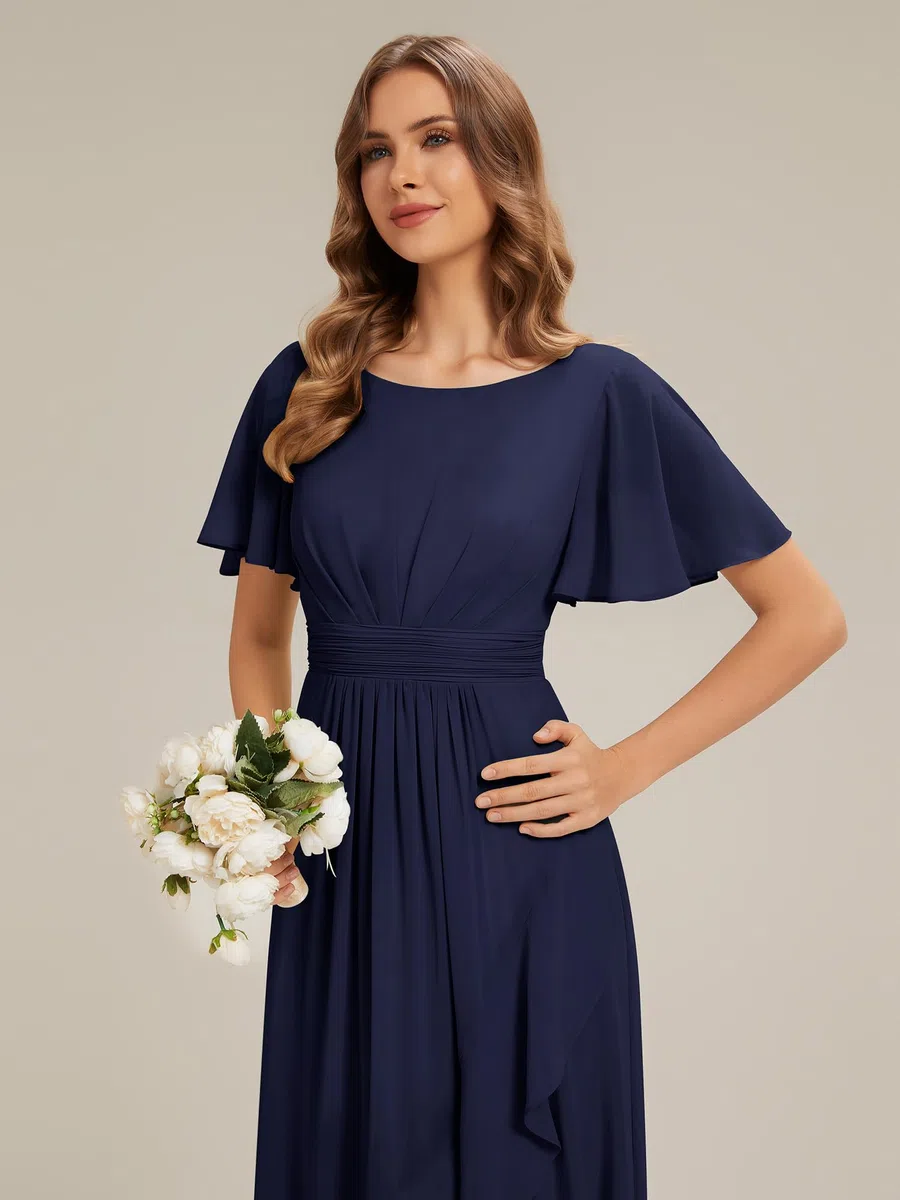Ever-Pretty Vestido de Dama de Honor Midi Mujer para Boda Corte Imperio High Low ES02708