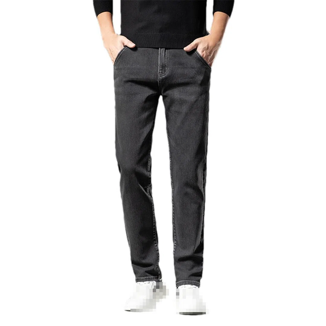 Vogrtcc Pantalones Vaqueros Ajustados para Hombre, Rectos, Informales, De Negocios, Elásticos, De Mezclilla
