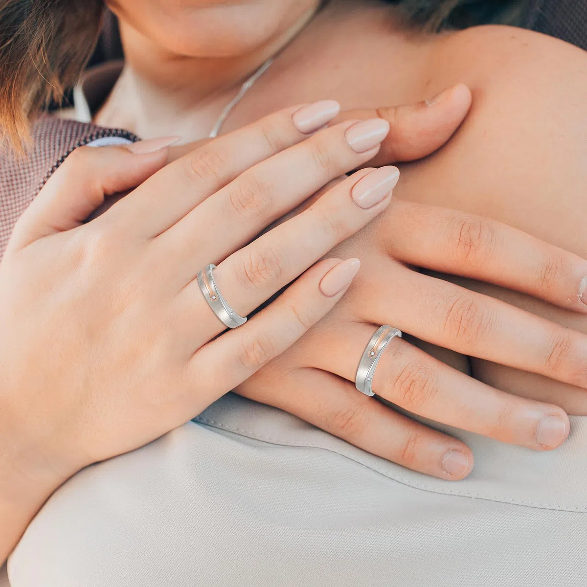 Pareja Anillos Alianzas Boda Lluvia de Meteoritos Esmerilado Plata de ley Promesa Anillo Ajustable Compromiso Casarse Regalo