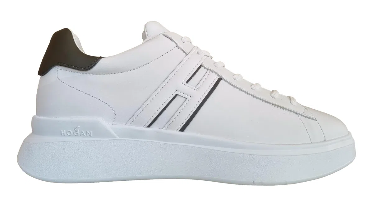 Hogan Zapatillas Hombre Sneakers H580 HXM5800DV42R37239Q Blanco Verde Bosque